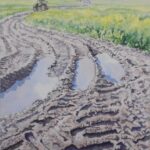 "Tracks", watercolour, 42x33cm mounted
